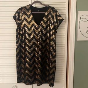 Black & gold beaded dress